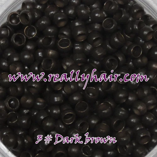 

1000pcs /bottle 2.5mm Nano ring for Nano rings hair 3# Dark brown
