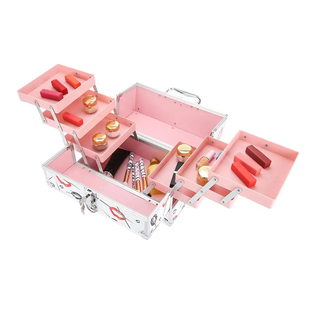 Kits de Ferramentas de Maquiagem Caixa de Armazenamento de Cosméticos Caixa de Jóias de Armazenamento Caixa de Organizador de Maquiagem Profissional Portátil 7 Kits de ferramentas de maquiagem profissional caixa