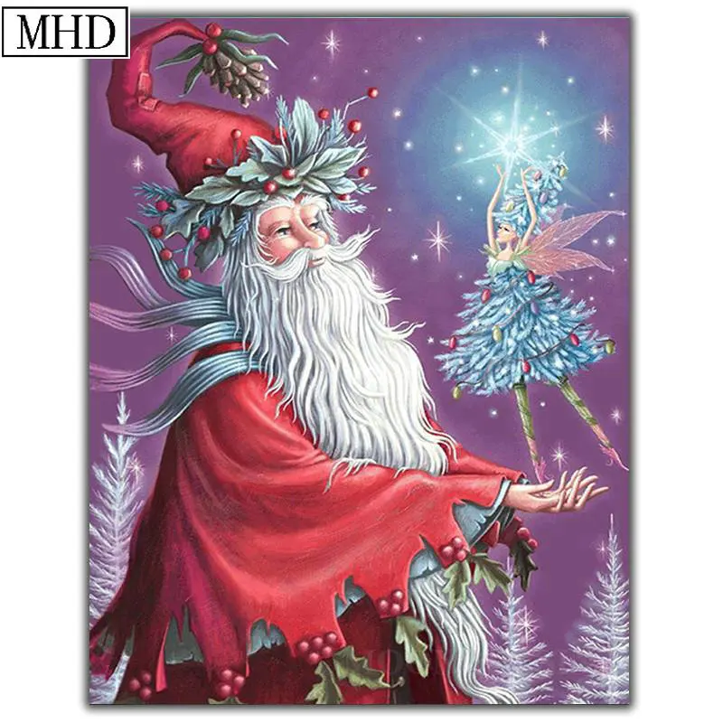

Mosaic rhinestones diy 5d diamond painting Santa Claus full square / round 3D diamond cross stitch crystal home decoration kit