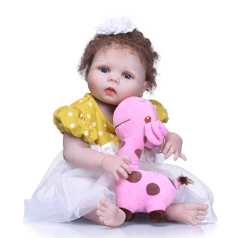 

56CM/22inch Lifelike Jointed Reborn Doll Silicone Newborn Baby Princess Dolls Kids Children Playmate NSV775