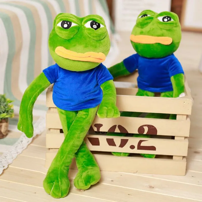 

Magic Expression Pepe Sad Frog 45cm Cartoon Foam Stuffed Dolls Cushion Pillow Toys Gift For Children #980