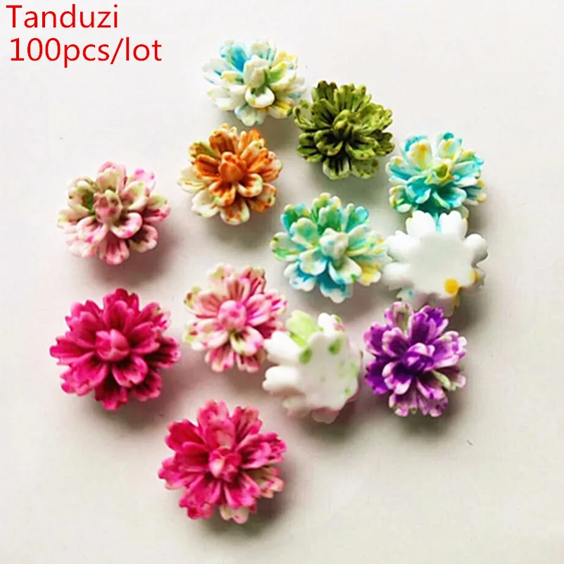 Tanduzi 100 шт. оптовая продажа смешанных цветов многослойный цветок маргаритки с