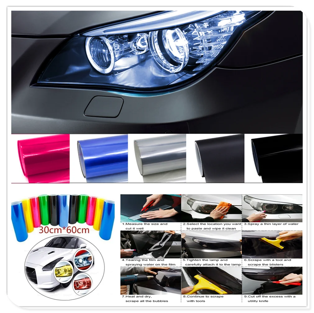 

Car HeadLight Light Decor Vinyl Film Sticker Decal for Hyundai Accent Azera Elantra Solaris Verna Santa Fe IX45 Sonata
