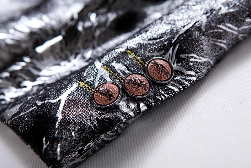 Lv Ba Brand 2018 Fashion Trend Crackle  Printed Suit Jackets Men Party Coat