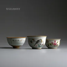 1 шт. WIZAMONY посуда для напитков Распродажа китайский ру печной фарфор Gaiwan Китай Чайные чашки фарфоровая чаша китайский заварочный чайник чайная чашка из селадона