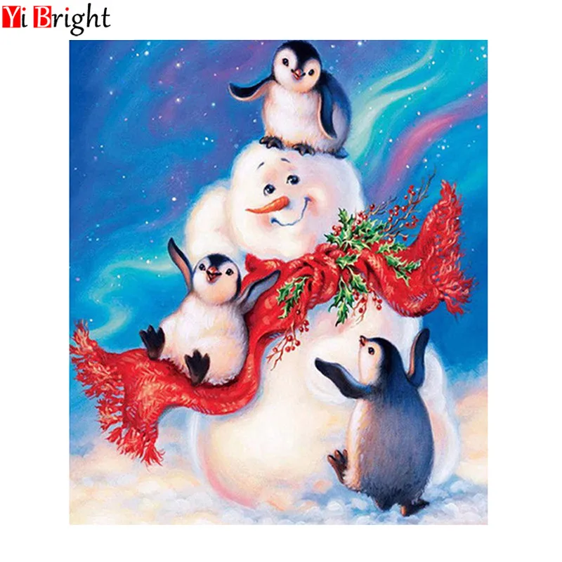 

Diamond Painting Snowman Home Decor Diamond Embroidery Cross Stitch Kits Mosaic Cartoon Style Christmas Decorations DIY XY1