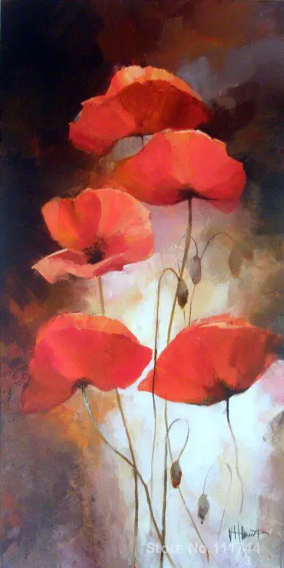 

Wall art flowers Different poppys by Willem Haenraets decorative oil paintings Handmade High quality