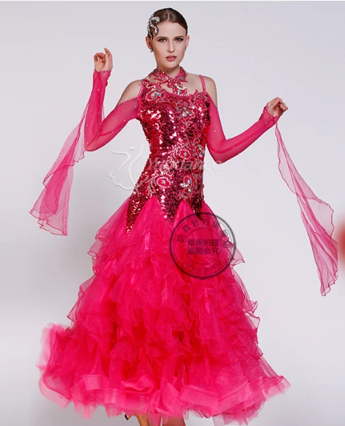 

customize red rhinestone cha cha ballroom Waltz tango salsa Fox trot Quick step dress black pool competition