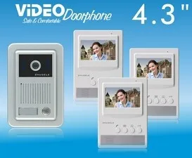 ZHUDELE дверной звонок, высокое качество 4," цветной видео телефон двери с 700 TVLine водонепроницаемый HD ПЗС-камера ИК, 1 камера+ 3 Монитора