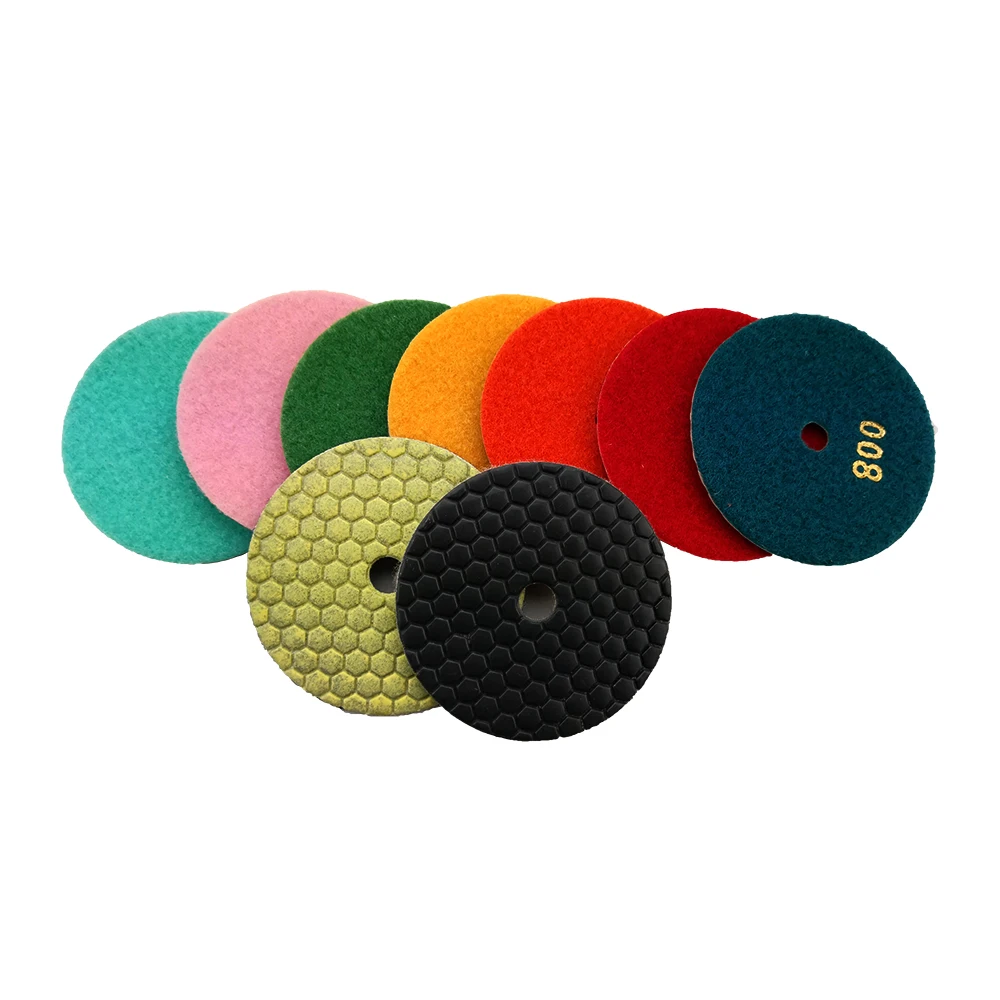 Free shipping 10 Pcs/lot 4 inch dry polishing pad 100 mm Marble polishing pad diamond polishing pads Use for granite floor  BUFF