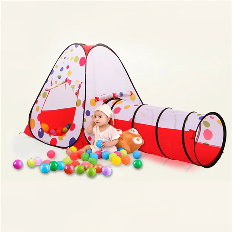  Portable Large Pool Tube Teepee 3pc Children Play Tent Children Tunnel Tents Ocean Balls Pool Pit K