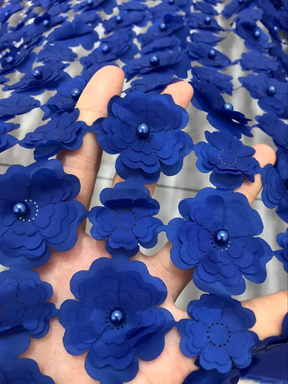 Нигерийская кружевная ткань высокое качество кружева Небесно-Голубой 3d цветок африканская кружевная ткань вышивка французская кружевная ткань для невесты