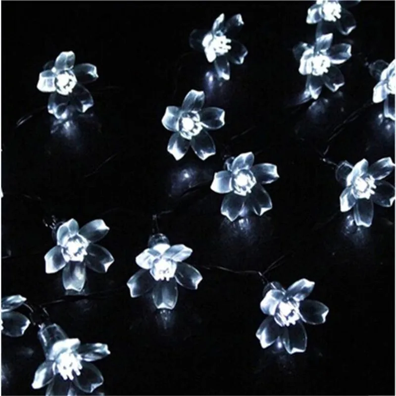 

AC220V 5M 28 LED Peach Flowers string light waterproof outdoor new fairy Christmas Garden Garland decorations for home navidad