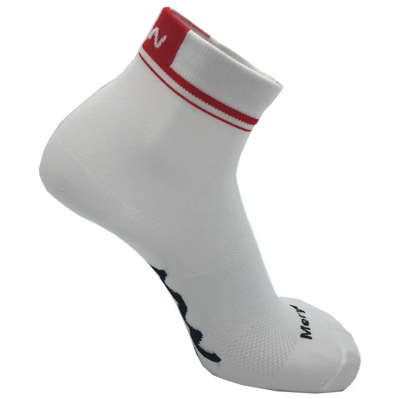 Летние короткие спортивные носки для велоспорта для мужчин и женщин, профессиональные Защитные носки для беговых велосипедов - Цвет: White red