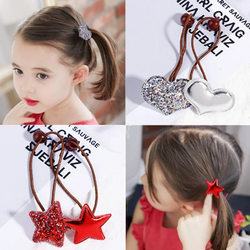 

Girls Star Crown Heart Elastic Hair Bands Ponytail Holder Rubber Band Hair Tie Rope Kids Headband Hair Accessories