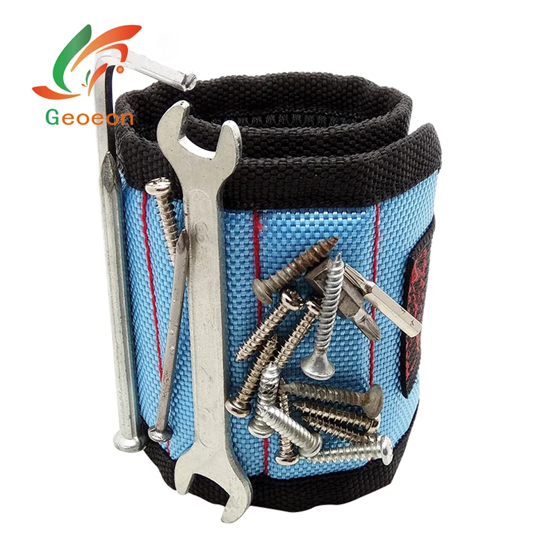 

Geoeon Magnetic Wrist Support Tool Bag Electrician Wrist Tool Belt Screws Nails Drill Bits Holder Repair Tools D30