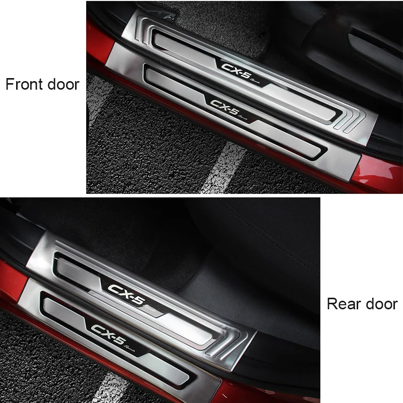 Для Mazda CX-5 CX5 внутренняя отделка порога автомобиля накладка Добро пожаловать педаль Защитная крышка из нержавеющей стали