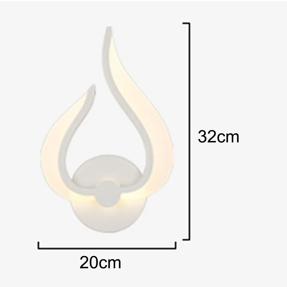 Современный светодиодный прикроватный светильник с пламенем для ванной комнаты, спальни, акриловое настенное бра, белое внутреннее освещение, украшение AC100-265V