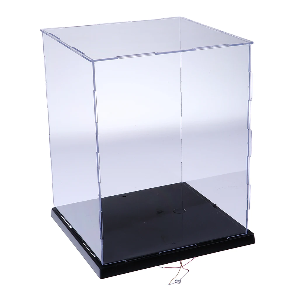 Transparent Display Case Model Dust-proof Box With LED Lights Acrylic Display Box