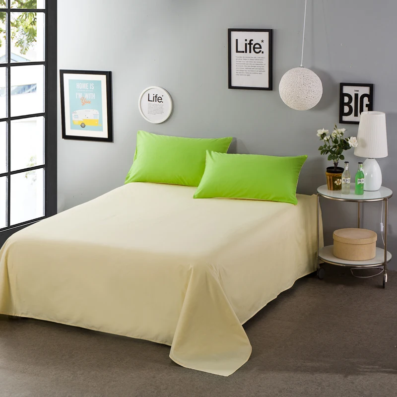 100Cotton solid color bedding sheet european style line beds cover