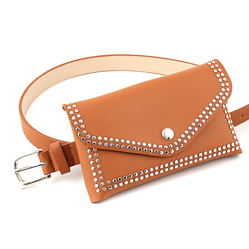 1 Pcs Woman Waist Belt Bag Buckle PU Leather Adjustable Waist Rivet