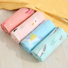 Модные бамбуковые муслиновые пеленальные одеяла дышащие пеленки для новорожденных 120x120 см милые животные мягкое душевое полотенце для новорожденного обертывания
