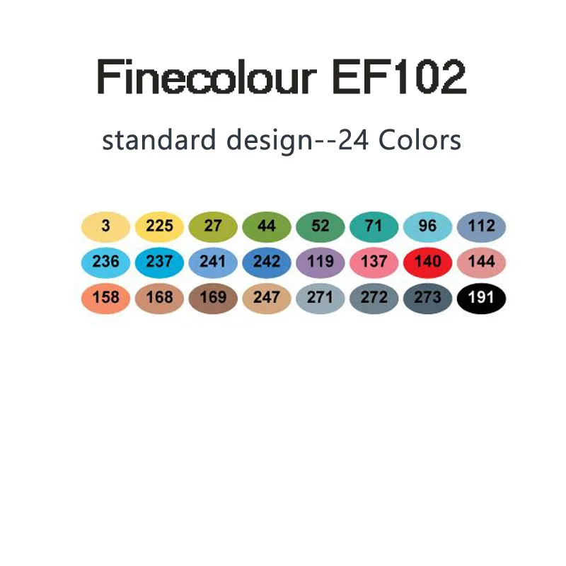 Finecolour на спиртовой основе маркеры с кистью EF102 мягкий ультра тонкого помола ручки 12/24/36/60/72 Цвета школьный комплект с двойной головкой маркер для рисования - Цвет: 24 colors