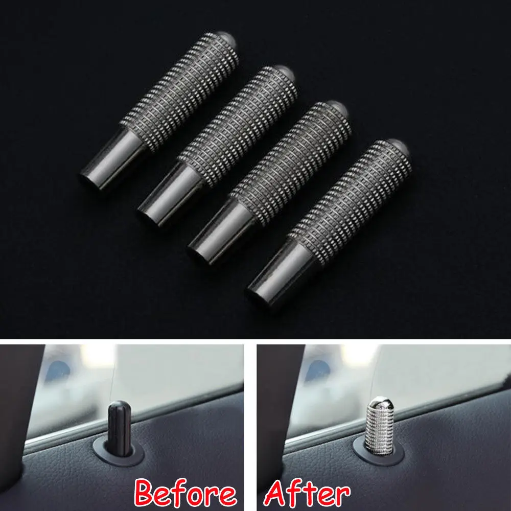 BBQ@FUKA 4x Metal Auto Car Interior Front Rear Door Lock Pin Knob Cover Fit For Benz GLC 2015 | Автомобили и мотоциклы