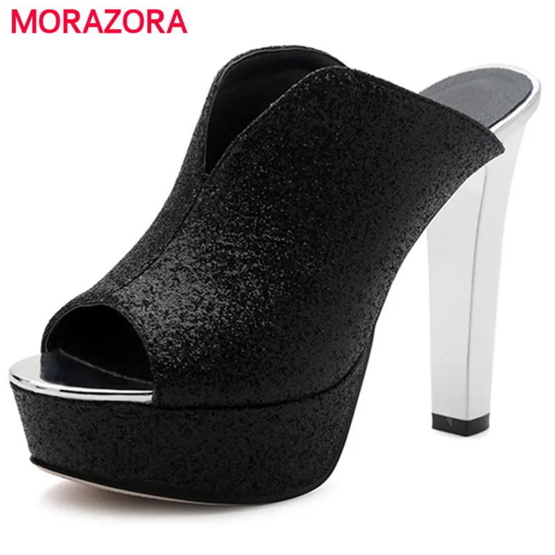 

MORAZORA 2020 Summer women sandals high heels shoes elegant mysterious platform shoes sexy lady party big size shoes 34-42