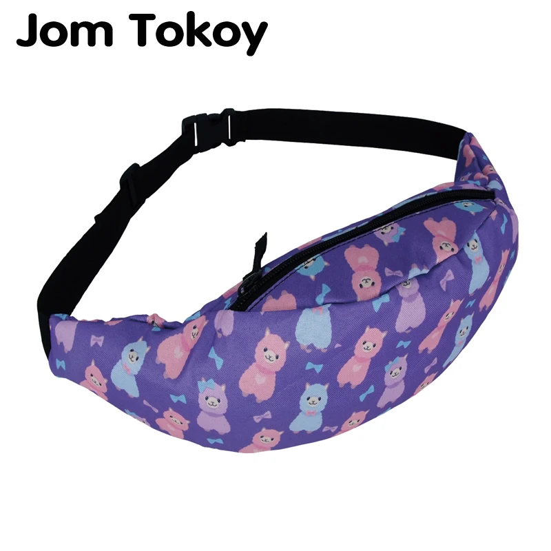 Jom Tokoy جديد الملونة الخصر حقيبة للرجال فاني حزم نمط حقيبة بحزام الألبكة المرأة الخصر حزمة السفر أكياس الهاتف المحمول yab956