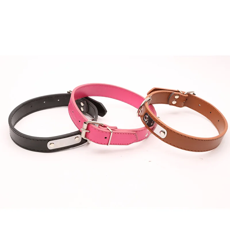 Simple and Stylish Pet Collar Dog Leads PU Leather DIY Lettering Iron Adjustable Dog Collars for Little Medium Large Dogs4