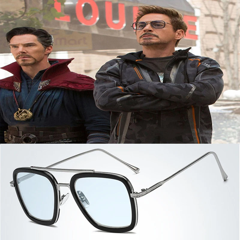

2019 DPZ Avengers Tony Stark Flight 006 Style Aviation Sunglasses Men Square Brand Design Sun Glasses Oculos De Sol UV400