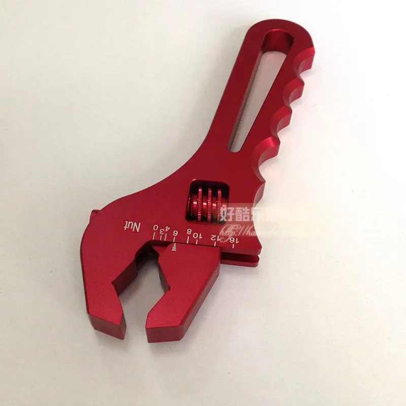 Производительность V-регулируемый размер ключ для сочленения гибких шлангов конец инструмент для фитингов алюминиевый гаечный ключ AN3-AN16, анодированный красный