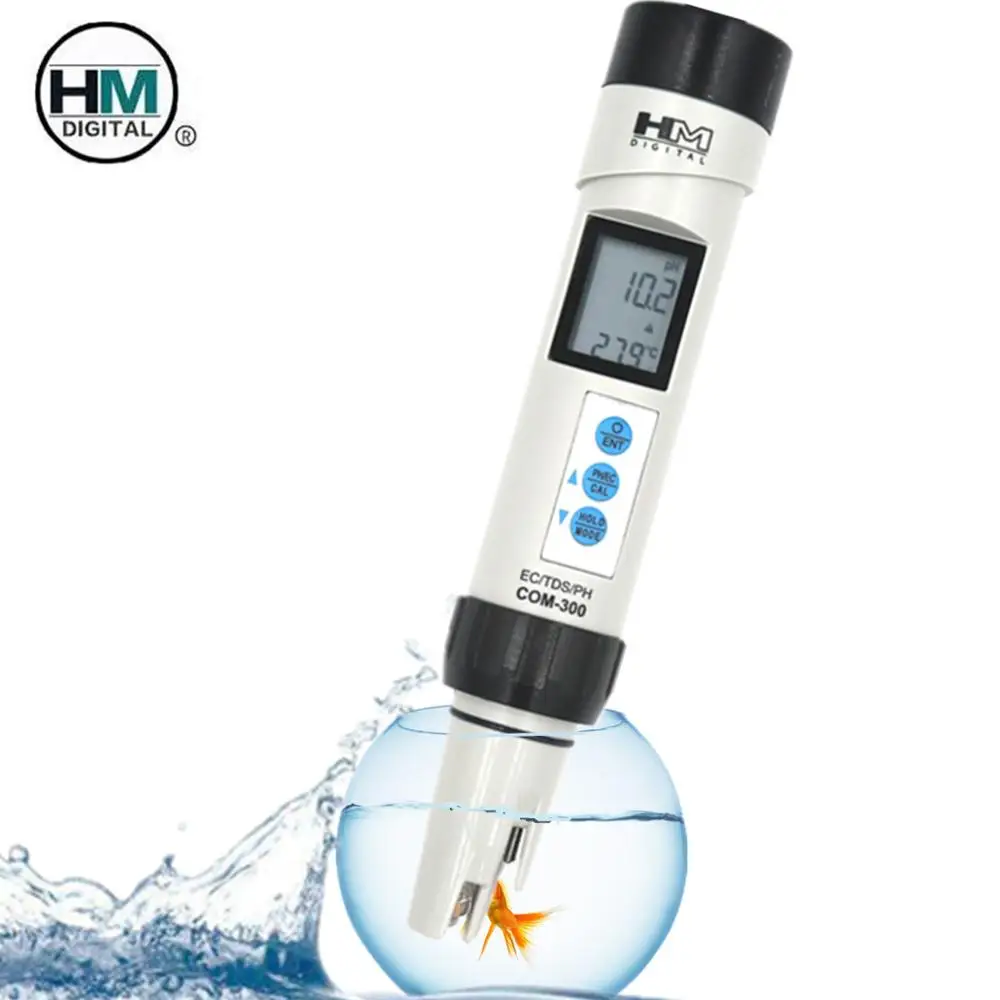 

4 in 1 COM-300 Digital Portable PH EC TDS Temperature meter tester for Hydroponic systems, Water gardens, Ponds 40%off