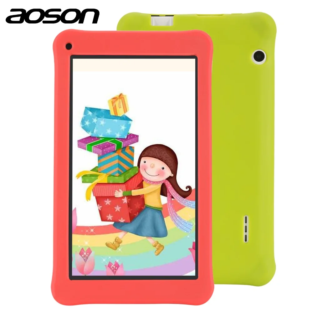 Aoson 7 Дюймов Дети Tablet PC 1 ГБ 16 ГБ Quad Core Android 6.0 Таблетки 1024*600 IPS HD Tab Предварительно установить Дети Программного Обеспечения Сенсорный Стилус ручка