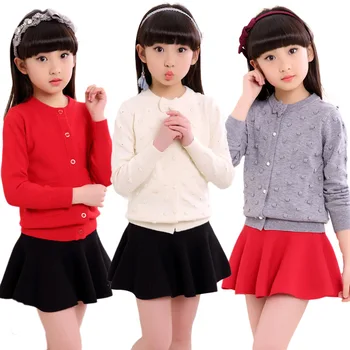 

2017 New Kids Girls Cardigan Sweater Coat Children Spring and Autumn Sweater Children Sweater