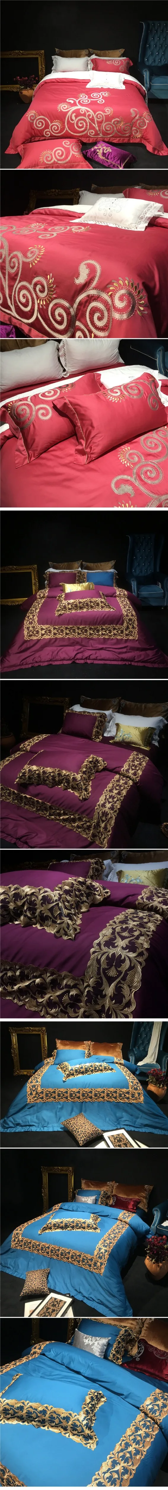 bedding set duvet cover high quality supima cotton european court princess bedclothes bed sheet sets 4pcs satin bed cover 4