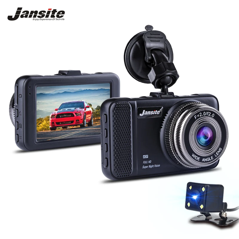 Jansite 3 inch Car Dvr detector Mini font b Camera b font Dual Lens DVR Digital