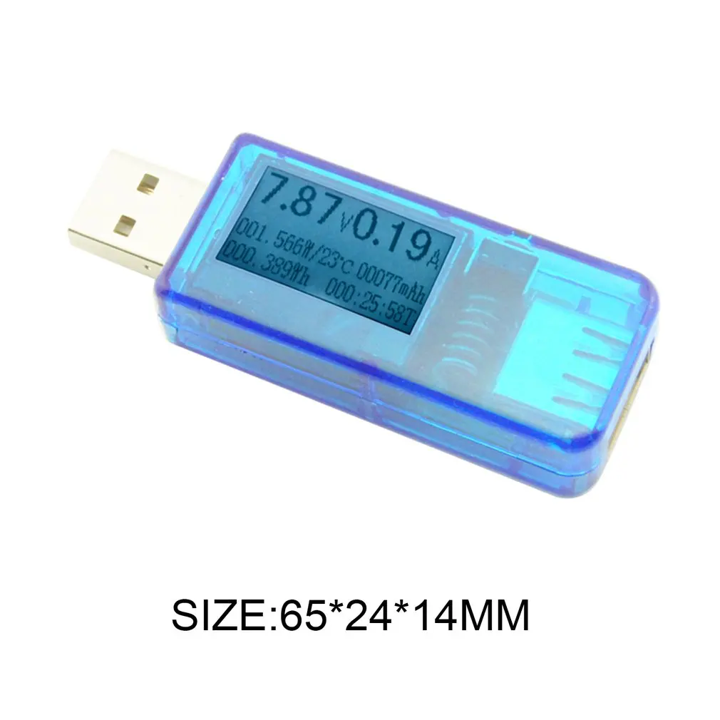 Портативный USB Тестер 12 в 1 Цифровой вольтметр постоянного тока амперимитатор