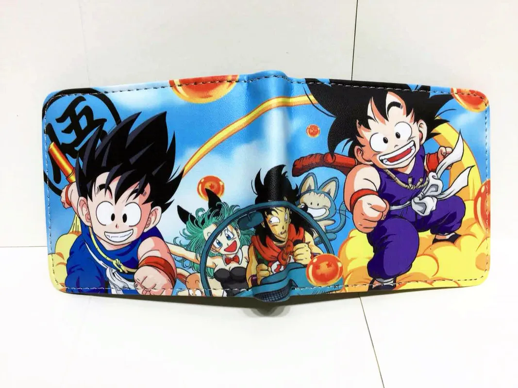 Аниме Dragon Ball и super Goku кошелек Pu короткий двойной фото держатель для карт для мужчин и женщин монета карман на молнии мультфильм сумочка с принтом