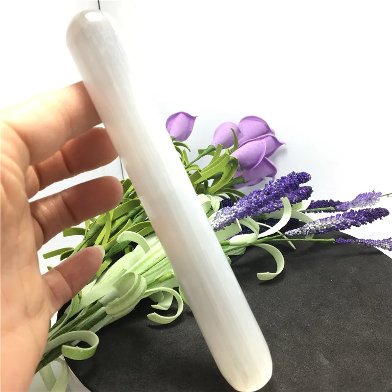 

Natural White Selenite Massage Wand Crystal Massage Wand Yoni Wand For Health Healing Crystal