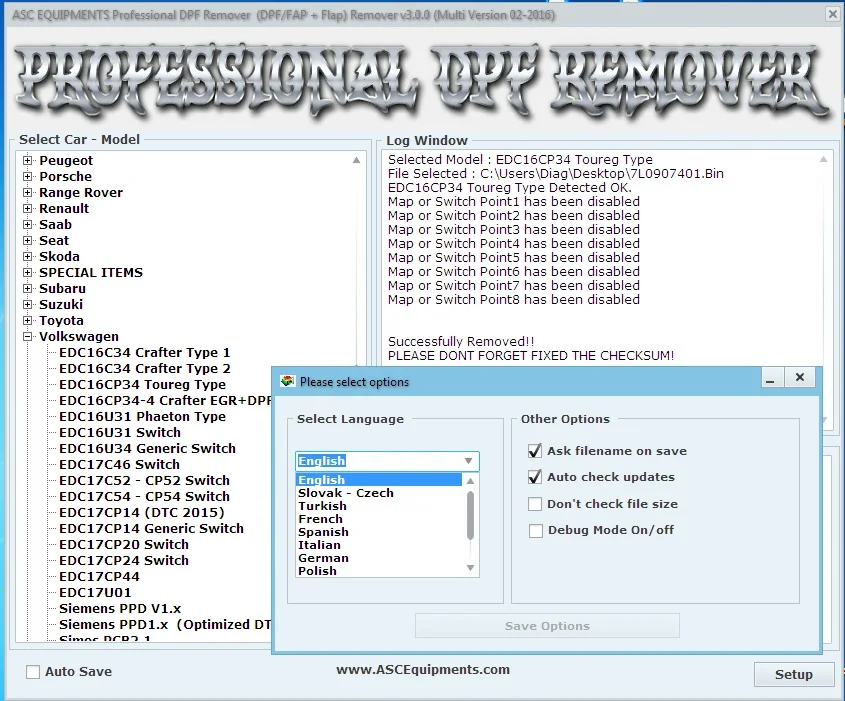 Профессиональный DPF + EGR Remover 3 0 лямбда стартовый клапан MTX DTC 185 разблокированный