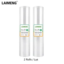 LAIMENG вакуумные упаковочные пакеты для вакуумного упаковщика Sous Vide, 2 рулона, вакуумные упаковочные пакеты, пищевая сумка для хранения продуктов R131