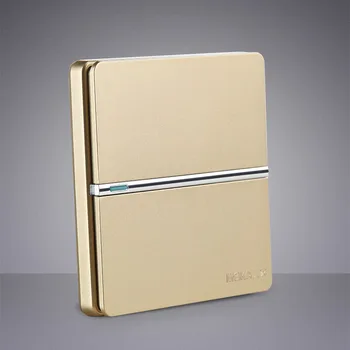 

2pcs Fashion Coffee Shop Switch MK Gold Flat One Single Open Single Control Double Connection Push Button Lamp Switch