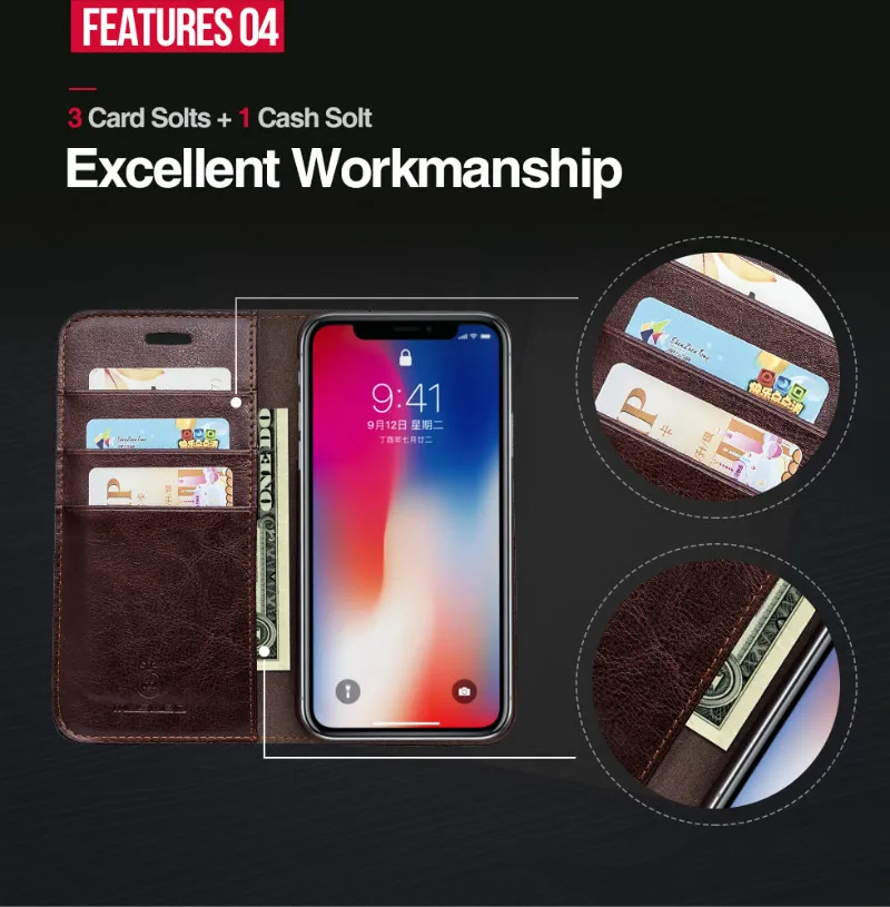 Чехол с текстурой Crazy Horse для IPhone, чехлы из искусственной кожи для iPhone XS Max Coque, чехол для Iphone 6 6s 7 8 Plus, роскошная деловая кожа