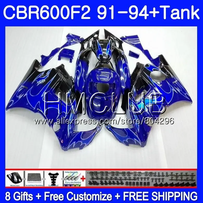 

Body For HONDA CBR600FS CBR 600 F2 FS 91 92 93 94 58HM.8 CBR 600F2 CBR600 F2 CBR600F2 1991 1992 1993 1994 Blue flames Fairing