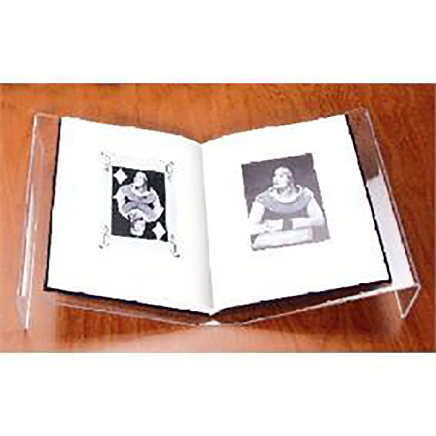 

Clear Flat Open Acrylic Book Stand Rack, Desktop Lucite Newspaper/Magazine Tray Holder-2 Size Options