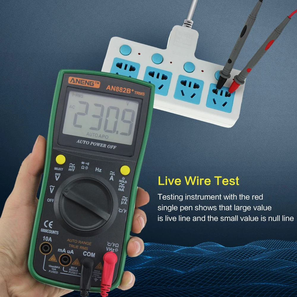 Kopen Aneng AN882B + Ture Rms Digitale Multimeter Auto Ncv Ac Dc Auto Lcr Volt Meter Tester Tempratuur Continuïteit Tester