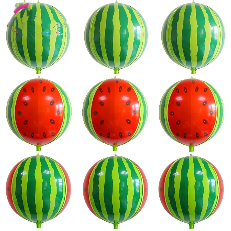20pcs 22" 4D watermelon foil balloon big round ball aluminum alloy polyester film balloon party supplies