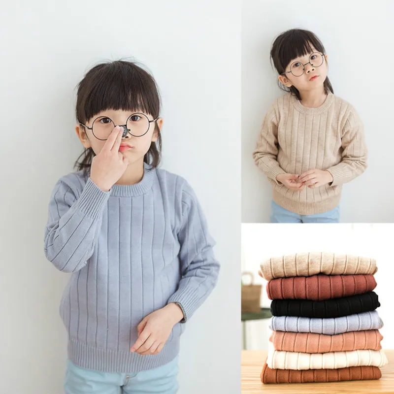 

Brands Baby Girls Sweaters Winter 2018 Girl Long Sleeve Knitted Pullover Clothes Kids Autumn Sweater for Girls Boys Velvet Coat